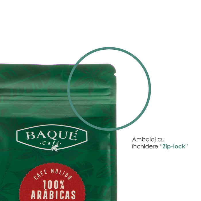 100% Arabicas Baque ambalaj cu inchidere Zip-lock