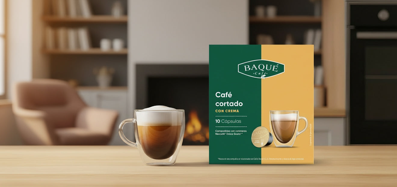 Capsule Cafe Cortado con crema BAQUE compatibile Nescafé® Dolce Gusto®