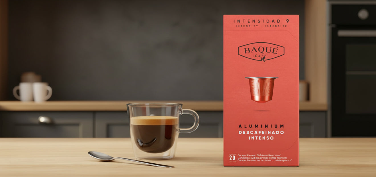 Capsule din aluminiu Descafeinado Intenso BAQUE compatibile Nespresso®