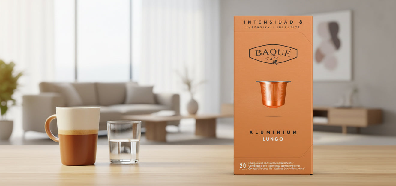 Capsule din aluminiu Lungo BAQUE compatibile Nespresso®