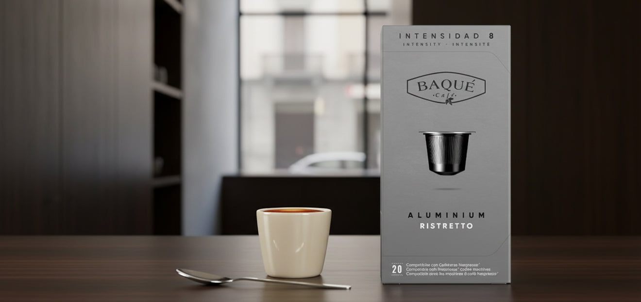 Capsule din aluminiu Ristretto BAQUE compatibile Nespresso®