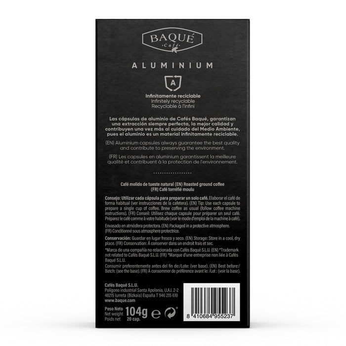 Ambalaj spate capsule de cafea Baque Sabor Intenso