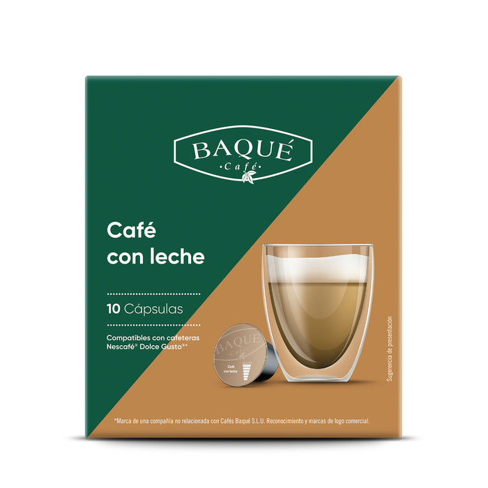 Capsule de cafea Café con Leche BAQUE, compatibile cu sistemele Nescafé® Dolce Gusto®