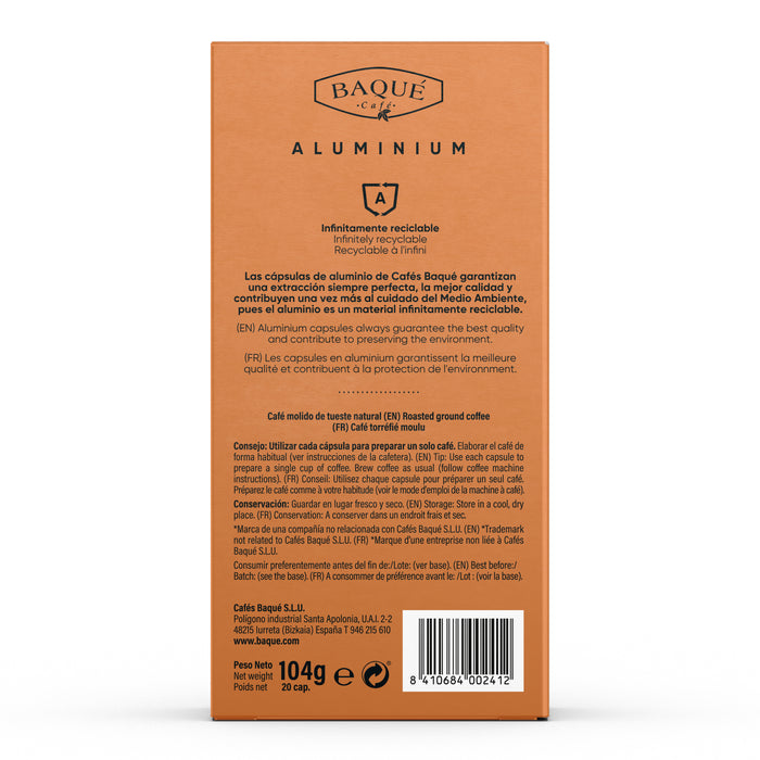 Detalii ambalaj capsule de cafea Baque Lungo