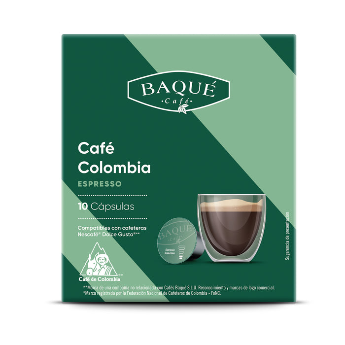 Capsule de cafea Colombia BAQUE, compatibile cu sistemele Nescafé® Dolce Gusto®
