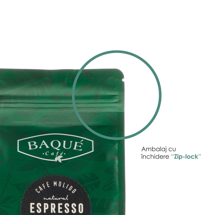 Espresso Baque ambalaj cu inchidere Zip-lock